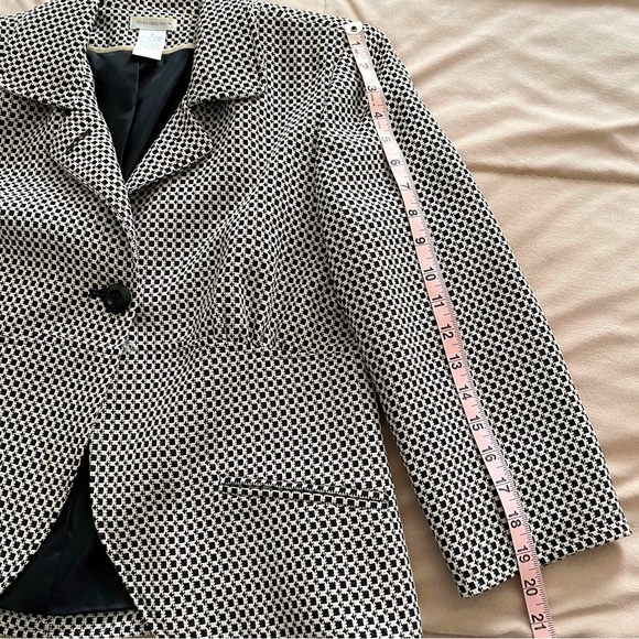 EUC Worthington Black & cream Small Houndstooth Blazer sz 14 - Picture 8 of 10